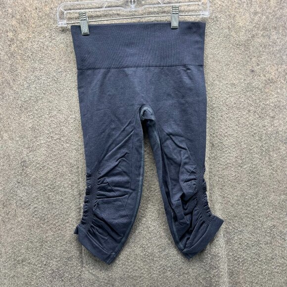 Lululemon Leggings Women 4 Gray Wunder Under Crop Ruched Calf High Rise Luon - Picture 1 of 10